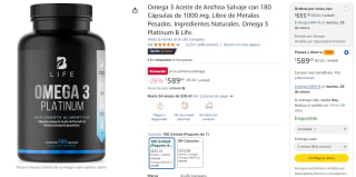 Omega 3 Aceite de Anchoa Salvaje 180caps $590 | Descuento Amazon