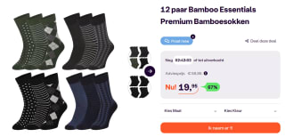 Bamboo Essentials Premium bamboe sokken 12 paar voor €19,95 bij iBood