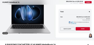 PC Portable 14.2" Huawei MateBook 14 - OLED 2.8K 120Hz Tactile, Intel Core Ultra 7 155H, RAM 16 Go, SSD 1 To, 70Wh, 1.31 kg, W11 (Vert) à 899,99€
