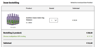 6x 300 ml Andrelon Classic Iedere Dag Shampoo voor €11,40 bij Kruidvat