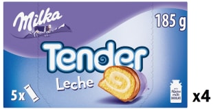 4 Paquetes de MILKA Tender barritas rellenas de chocolate con leche 5x37 g envase 185 g por 6.81€