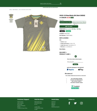 Camiseta GK Real Betis 2022-23 Niños por solo 7,19€