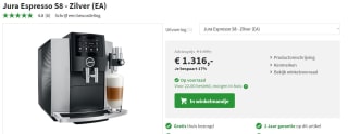 JURA S8 (EA) volautomatische espressomachine voor €1316 bij Art & Craft