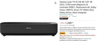 Hisense PL1SE Laser TV-projector - 80-120", 4K 2022 voor €1.049,25 bij Amazon