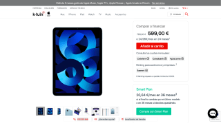 iPad Air Chip M1 256 GB WiFi por 599€