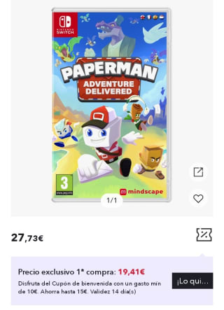 Paperman: Adventure Delivered Nintendo Switch por 19,41€.