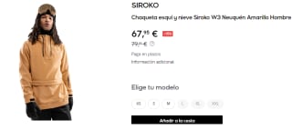 Chaqueta para esquí de hombre Siroko W3 Neuquén por 67.95€