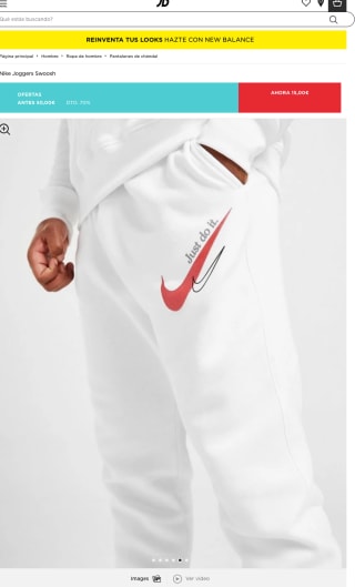 Pantalón Nike Joggers Swoosh Blanco por solo 15€