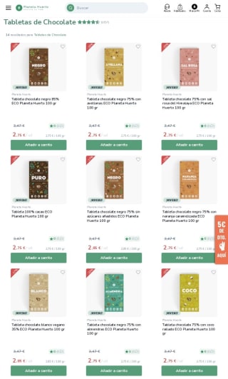 -20% Chocolate Eco desde Planeta Huerto.
