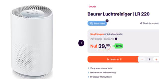 Beurer Luchtreiniger LR 220 – HEPA 13 filter voor €39,95 bij ibood