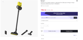 Karcher 1.198-620.0 Aspiradora Escoba S/Bolsa Vc 4 Sin Cable Home por 146.7€