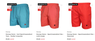 Diverse Donnay zwembroeken voor €5 per stuk bij Donnay