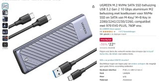 UGREEN M.2 NVME en SATA SSD behuizing voor €22,99 bij Amazon DE