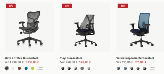 Tot 25% korting op bureaustoelen/tafels en meer bij Hermanmiller