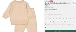 Feetje Wafel Pyjama Zand Summer Special voor €10,99 bij Hippemensjes