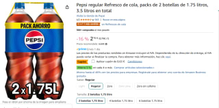Pepsi pack de 2 botellas de 1,75 cl. por 2,13€
