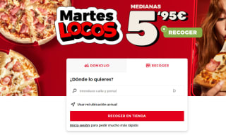 4 pizzas medianas por tan solo a 4,45€ la unidad a recoger