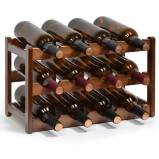 Estante de Vino de Madera Natural de 3 Niveles para 12 Botellas por 9.99€