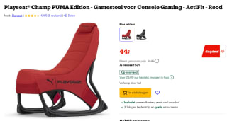 PLAYSEAT Puma Active Gamestoel Rood voor €44 bij Bol