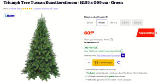 Triumph Tree Tuscan Kunstkerstboom - H155 x Ø99 cm - voor €60,99 bij Bol.com