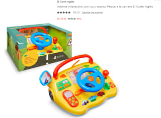 Volante interactivo con luz y sonido Peque a la carrera por 18.75€