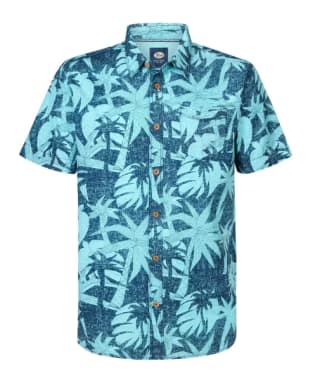 Petrol Aqua hemd met palmbomen print voor €34,95 bij iBOOD