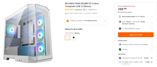 Caja MSI MAG PANO M100R PZ Cristal Templado USB 3.2 Blanca por 109.98€