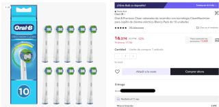 Pack 10 unidades Oral-B Precision Clean por 11,38€