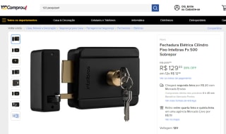 Fechadura Elétrica da Intelbras, modelo Sobrepor FX500 - R$ 129,89