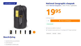 National Geographic slaapzak voor €19,95 bij Action