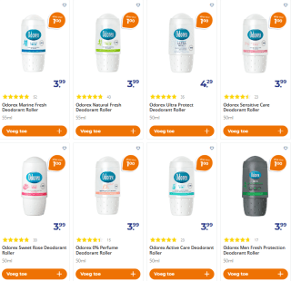 Odorex deodorant rollers voor €1 per stuk bij Trekpleister