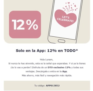 12% descuento desde la App de Babymarkt