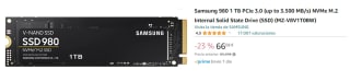 Disco Duro Samsung 980 1TB Nvme M2 PCI Express 3.0 por 66.02€