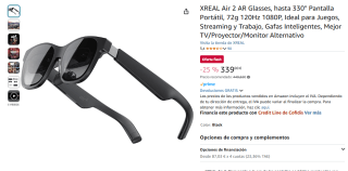 Gafas inteligentes XREAL Air 2 AR por 339€