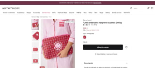 Funda de ordenador en tejido de neopreno, con estampado de cuadros en tonos rojos y print de Smiley por 4,99€