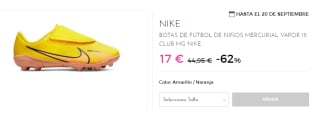 Botas de Futbol de Peques Nike MERCURIAL VAPOR 15 CLUB MG por 17€