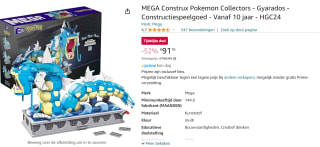 MEGA Pokémon Gyarados bouwset voor €91,76 bij Amazon