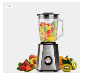 Batidora de vaso eléctrica Mellerware Mixy 1300W. Jarra cristal 1,5L con 6 cuchillas por 21.42€