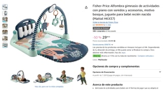 Fisher-Price Alfombra gimnasio de actividades con piano con sonidos y accesorios por 29,99€
