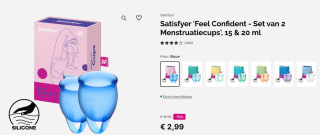 Satisfyer 'Feel Confident - Menstrual Cup Set', 15 & 20 ml voor €2,99 bij Willie