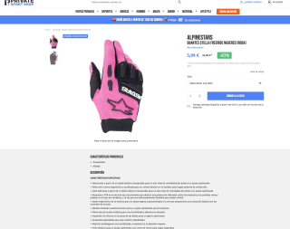 Guantes ALPINESTARS Stella Freeride Enduro/MTB Mujer Rosa a solo 5,99€