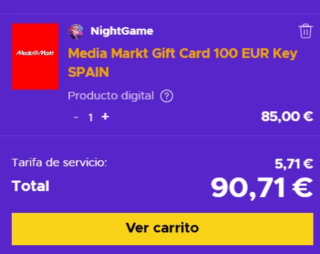 Tarjeta Regalo Media Markt 100€ Clave España por solo 90,71€