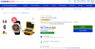 Relógio Masculino da Invicta, modelo Analógico 17171 - R$ 1.205,91