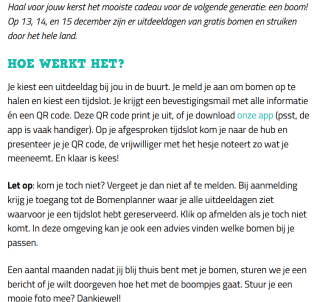 Gratis (Fruit) Bomen, struiken & Kerstbomen af te halen op diverse locaties