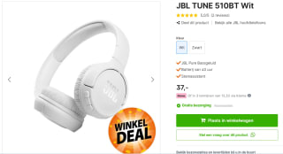 JBL Tune 510BT Draadloze Bluetooth on-ear koptelefoon Wit voor €37 bij Expert