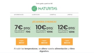 Hasta 12€ dto según importe de la compra