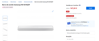 Barra de sonido Samsung HW-S61B/ZF por 167,20€