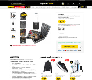 Maletín ANDIARBEIT de herramientas "todoterreno" Trolley 1000 piezas por solo 47,99€