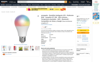 Bombilla Inteligente LED energeeks E27 8W por 8,99€