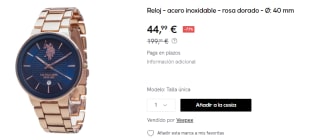 Reloj U.S. Polo Assn. de acero inoxidable, rosa dorado - Ø: 40 mm por 44.99€